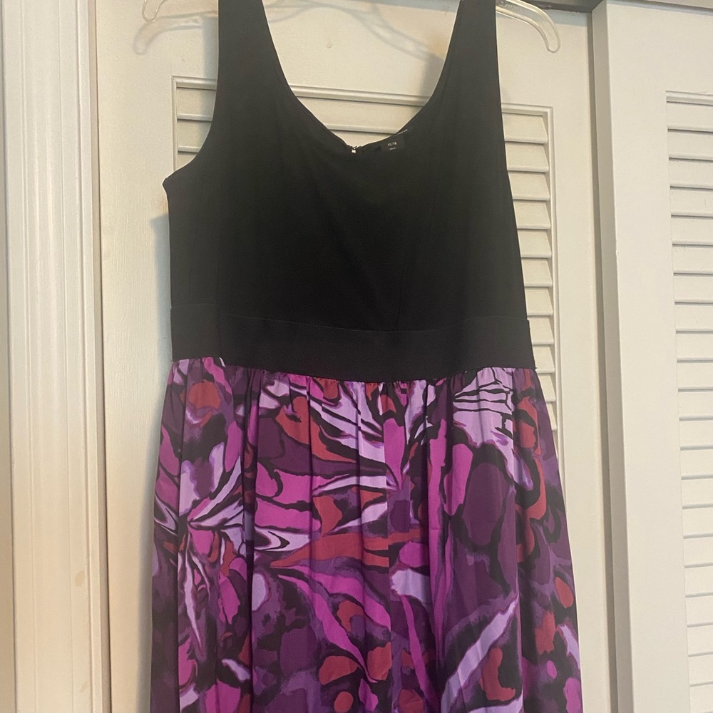 Lane Bryant Black and Purple Midi Dress